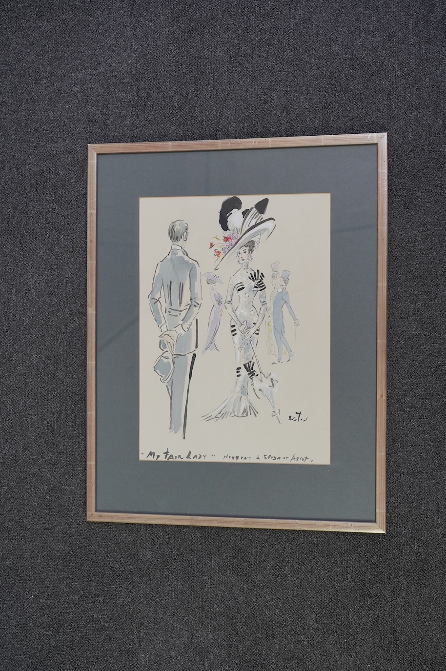 Sir Cecil Walter Hardy Beaton CBE (British, 1904-1980), 'My Fair Lady' - Higgins & Eliza at Ascot, ink and watercolour on paper, 42 x 30.5cm